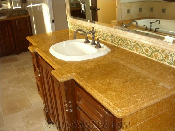 Indus Gold Limestone Bathroom Vanity Top From United States