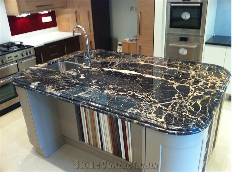 Nero Portoro Marble Kitchen Island Top,Nero Portoro Marble Kitchen Countertop