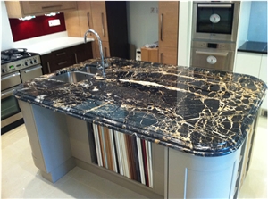 Nero Portoro Marble Kitchen Island Top,Nero Portoro Marble Kitchen Countertop