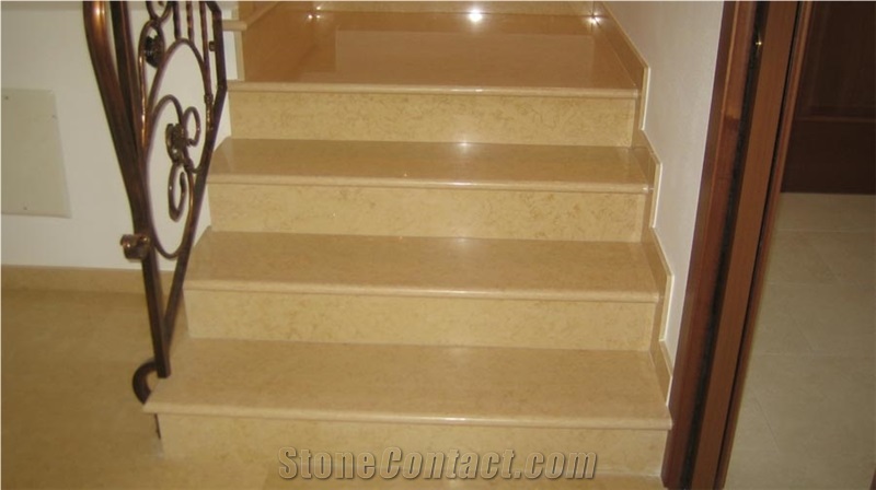 Giallo Silvia Oro Marble Stairs, Silvia Oro Yellow Marble Stairs