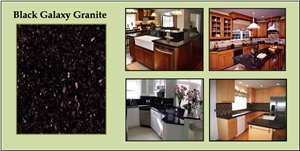 Indian Black Galaxy Granite Countertops