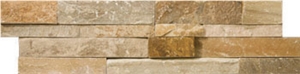 Quartzite Golden Sand Wall Cladding, Stacked Quartzite, Golden White Beige Quartzite Wall Cladding