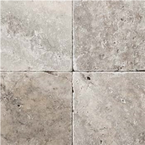 Silver Travertine Ancient Tumbled Tiles, Travertino Silver Travertine Tiles