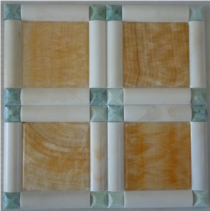 Lowest Price Natural Onyx Mosaic (MSK-OSH 005), Mi-Huang-Yu Yellow Onyx Mosaic