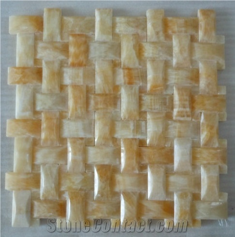 Lowest Price Sell Natural Onyx Mosaic (MSK-WES 004), Mi-Huang-Yu Yellow Onyx Mosaic