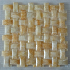 Lowest Price Sell Natural Onyx Mosaic (MSK-WES 004), Mi-Huang-Yu Yellow Onyx Mosaic