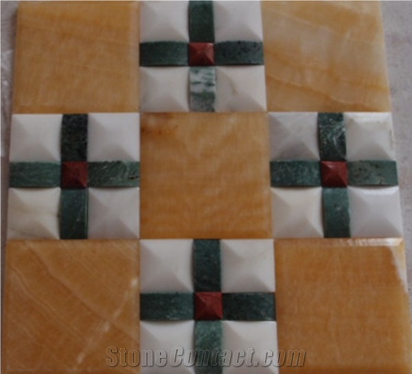 Lowest PriceSell Natural Onyx Mosaic (MSK-TCI 009), Mi-Huang-Yu Yellow Onyx Mosaic
