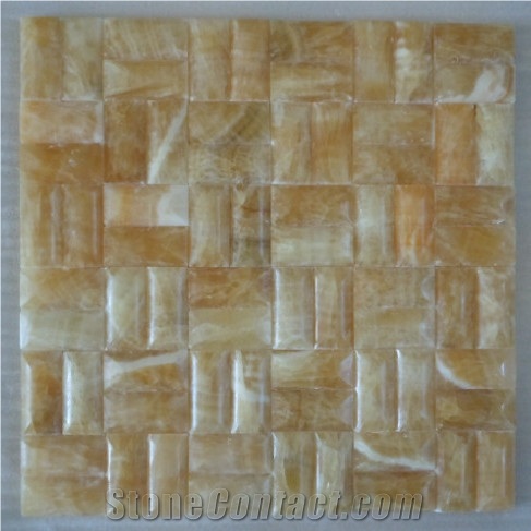 Sell Natural Onyx Mosaic (MSK-SQS 009), Mi-Huang-Yu Yellow Onyx Mosaic
