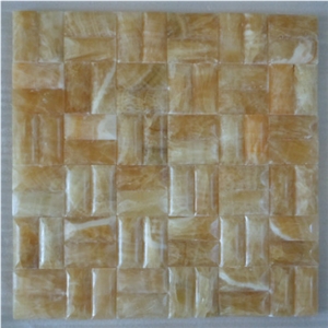 Sell Natural Onyx Mosaic (MSK-SQS 009), Mi-Huang-Yu Yellow Onyx Mosaic