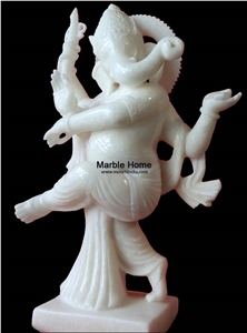 Religious Ganesh White Marble Statue