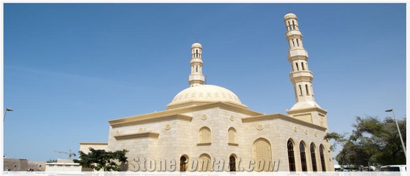 Mosque Lebenon Yellow Plane Stone Masonry, Yellow Meche Limestone Wall Cladding