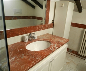 Rosso Francia Marble Bathroom Vanity Top, Rosso Francia Red Marble Bathroom Vanity Top