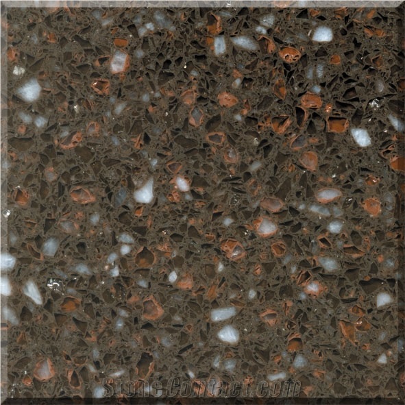 ESYL3216 Brown Quartz Stone Slab
