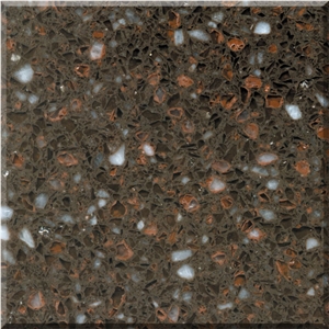 ESYL3216 Brown Quartz Stone Slab