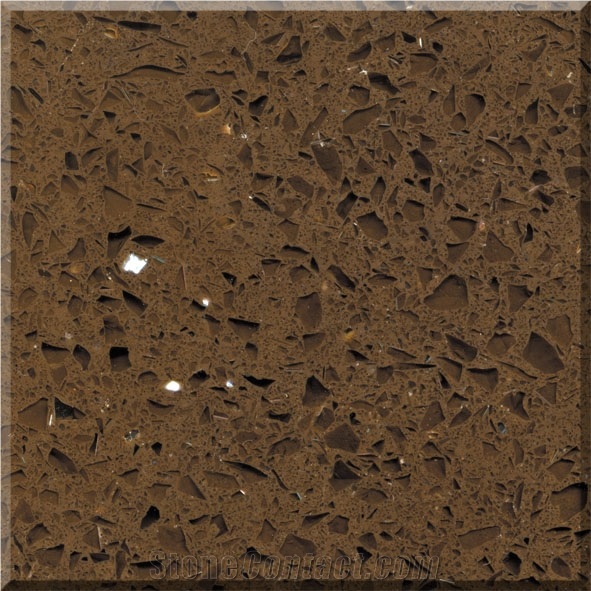 ESYL7011 Brown Quartz Tiles Slab