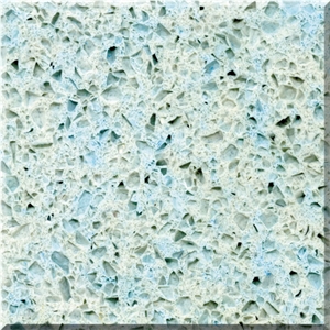 Glass Blue Quartz Stone Slabs, Tiles