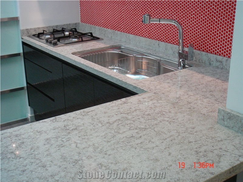 Kitchen Photo,White Quartz Stone Countertop