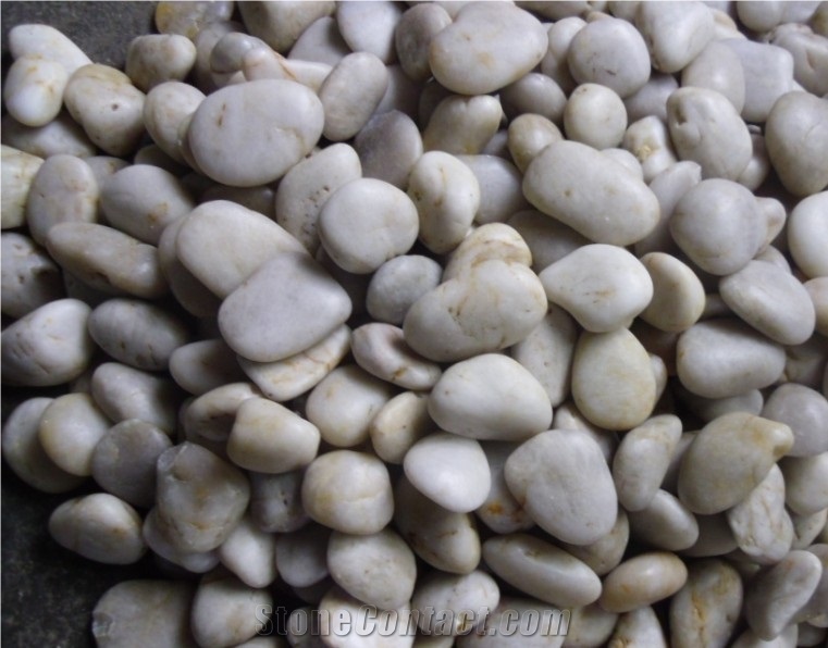 Polished and Waxing White Pebbles, White Pebbles