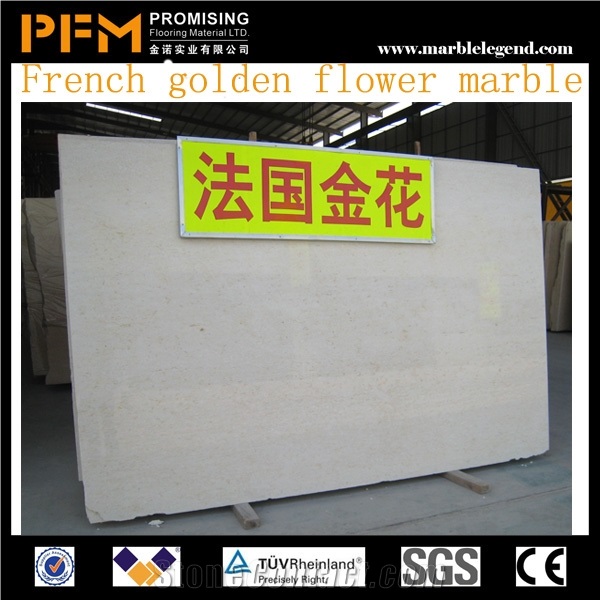 French Golden Flower Marble Tiles and Slabs Yellow Marble