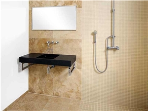 India Absolute Black Granite Bathroom Top, Dhanpura Black Granite Bathroom Top