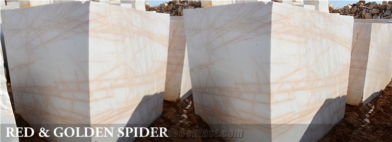 Badalan White Red Spider Marble Blocks