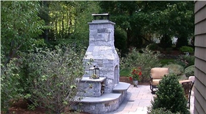 New England Stone Outdoor Living Fireplace, Barbeque