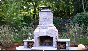 New England Stone Outdoor Living Fireplace, Barbeque