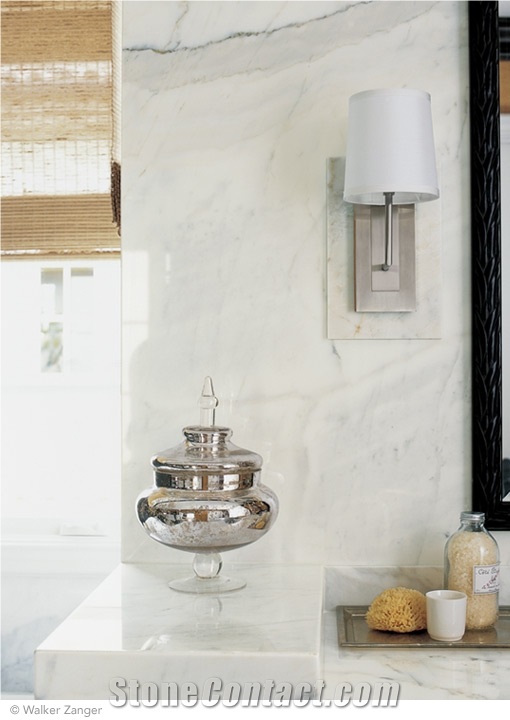 Calacatta Carrara Marble Kitchen Countertop, Wall