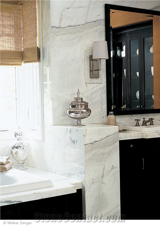 Calacatta Carrara Marble Kitchen Countertop, Wall