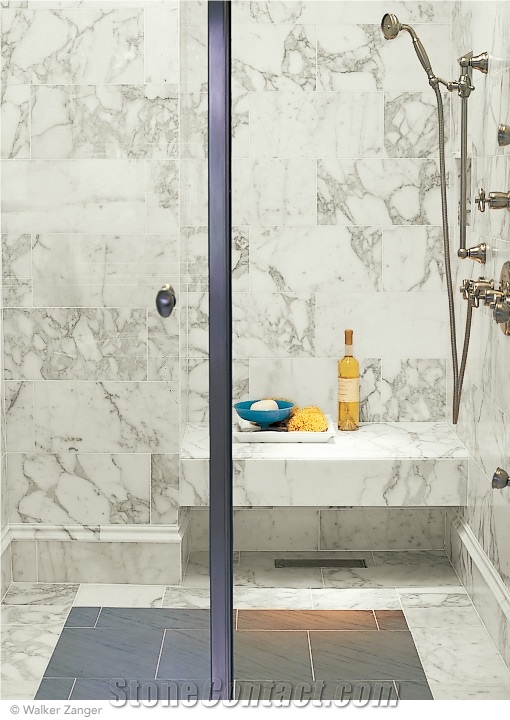 Calacatta Lunaria Marble Bathroom Design