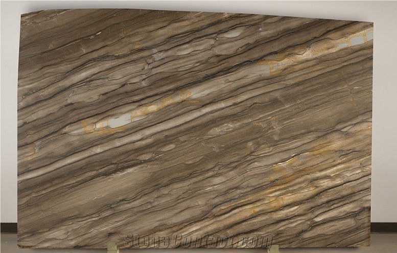 Sequoia Brown Marble Slabs Honed, Antique