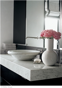 White Venatino Marble Bathroom Top