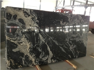 China Cosmos Black Granite, Black Granite with White Veins Slabs & Tiles, China Black Granite