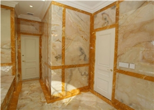 Golden Yellow Onyx Bathroom Design