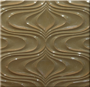 Natural 3D Beige Marble Interior Feature Wall Tile
