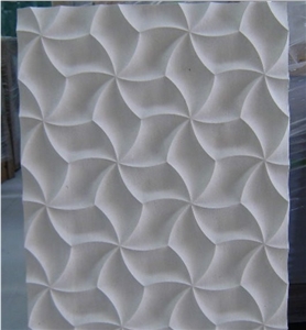 Natural Stone 3d White Carved Decor Marble Wall Tiles