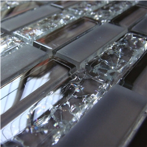 Ice Crack Glass Mosaic Tile (HCM-X-024)