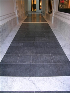 Belgian Blue Stone - Bianco Carrara Marble Flooring