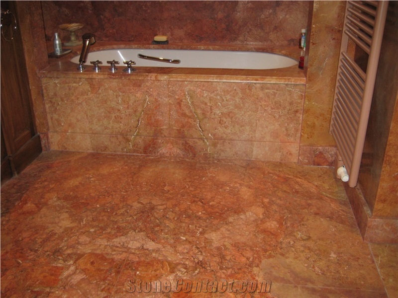 Breccia Pernice Limestone Bath Tub Surround