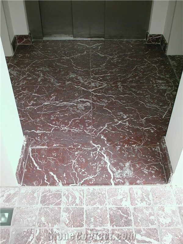 Rouge Griotte Marble Floor Tiles, Belgium Rouge Griotte Belge