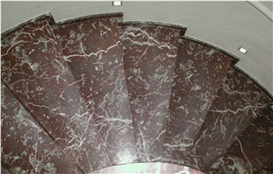 Rouge Griotte Marble Stairs, Rouge Griotte Red Marble Stairs
