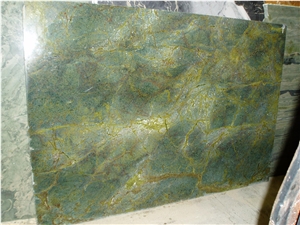 Golden Lightning Granite Slabs, Brazil Green Granite