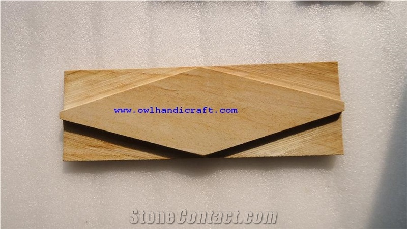 Wall Cladding Stone, Decorative Stone Tile, Teak Wood Sandstone