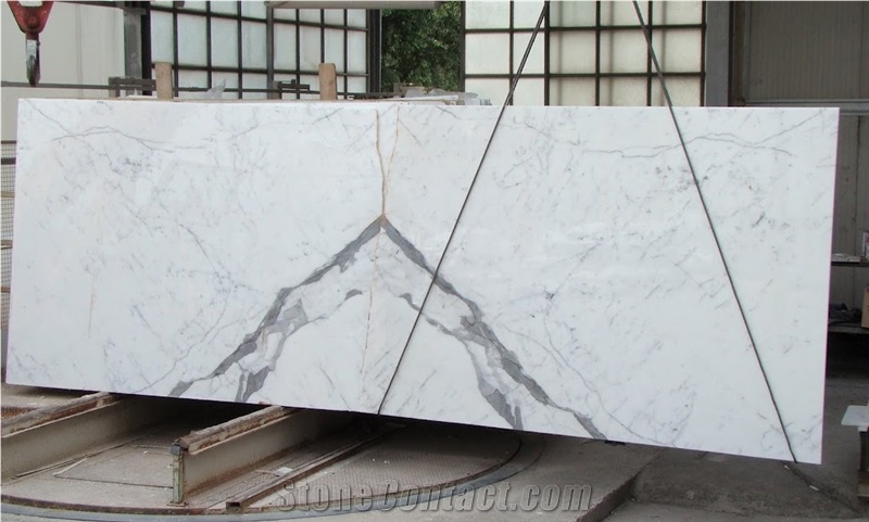 Italian Statuario Extra Marble Slabs , Statuario Cervaiole White Marble
