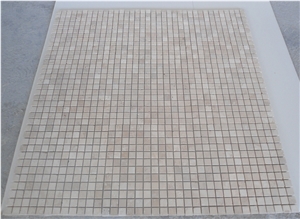 Travertine Mosaic Tile Tumbled, 2.3x2.3x1 Mosaic Beige Travertine