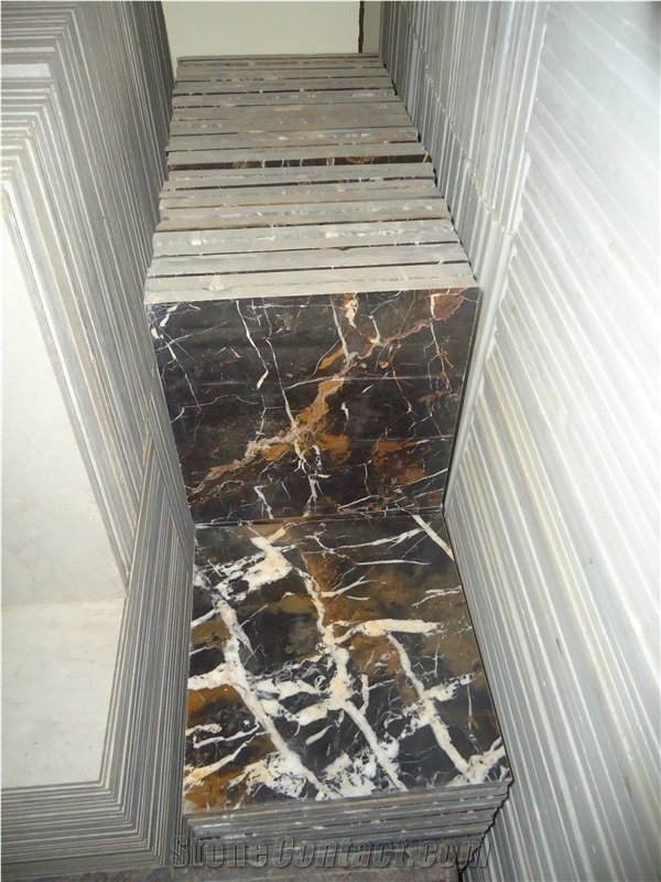 Black and Gold Marble Tiles,Pakistan Black Marble
