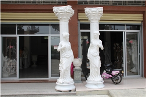 Rome Column, White Marble Column