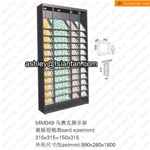 MM049 MOSAIC TILE DISPLAY CABINET, WOOD DISPLAY CABINET,METAL DISPLAY CABINET