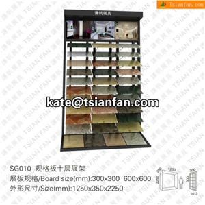 SG010 Stone Display Stand, Slab Display Rack, Ceramic Tile Display Racks, Mosaic Tile Display Shelve