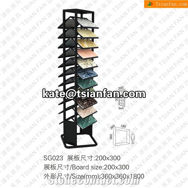 SG023 Double Side Cut to Size Stone Display Rack Stand